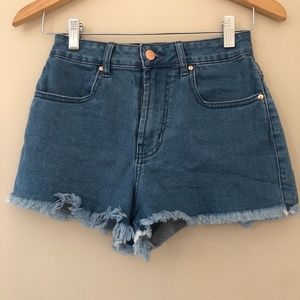 blue jean shorts